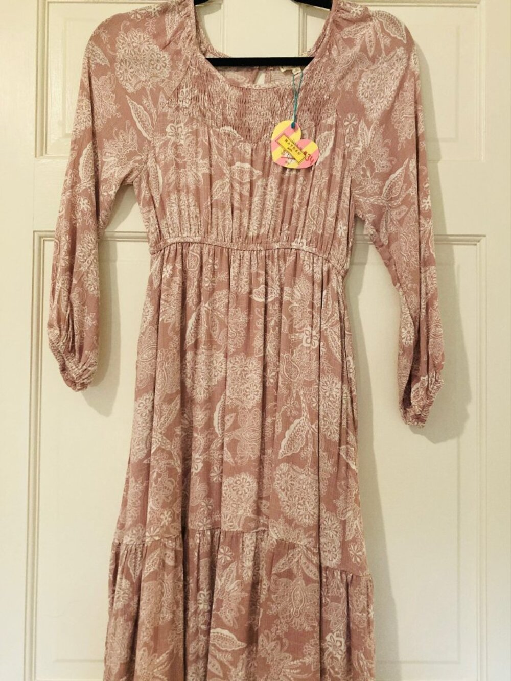 Hayden girls Mauve Floral Print Long Sleeve Dress
